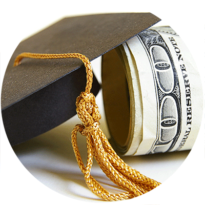 graduation cap and money